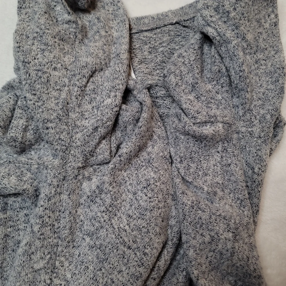 Free People Ginger Cozy Tie Front Sweater Dress Heather Gray Mini XS Long Sleeve